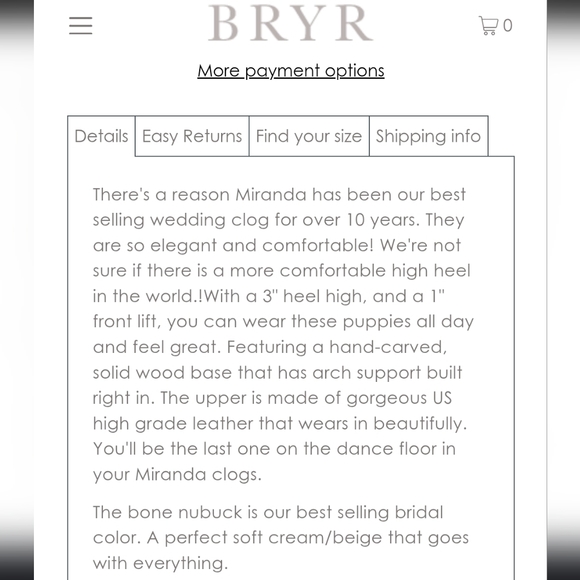 ***SOLD*** BRYR Miranda Peep Toe Mid Heel Clogs in Bone sz EU 35 / US 4.5-5 - Picture 9 of 11